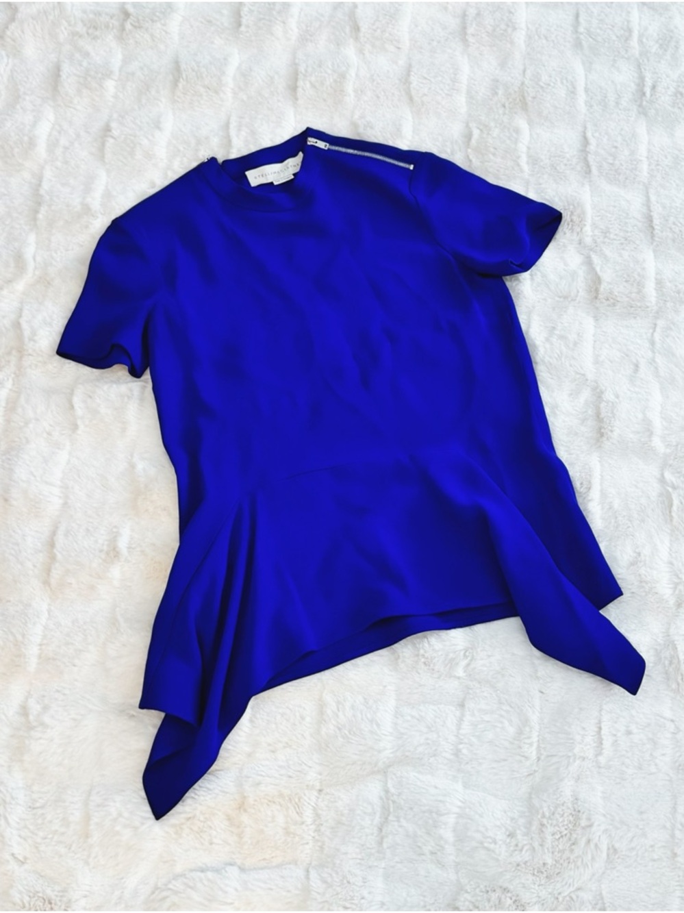 Stella McCartney Blue Crepe Zip Detail Top